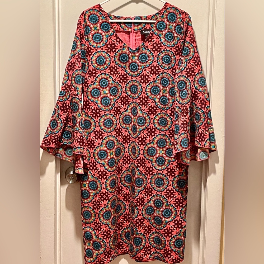 Ashro Nefertari special occasion dress with butterfly flounce sleeves 14